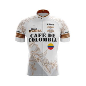 Jersey ciclismo Café de Colombia blanco