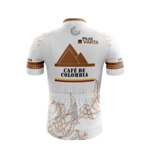 Jersey ciclismo Café de Colombia blanco