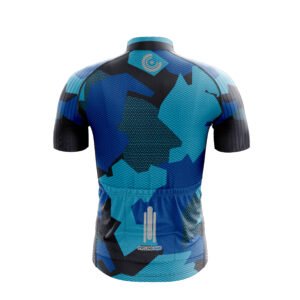 Jersey ciclismo camuflado geométrico azul