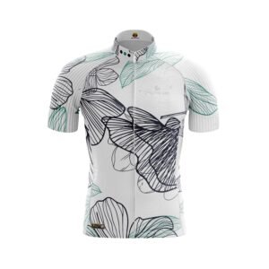 Jersey ciclismo Floral blanco