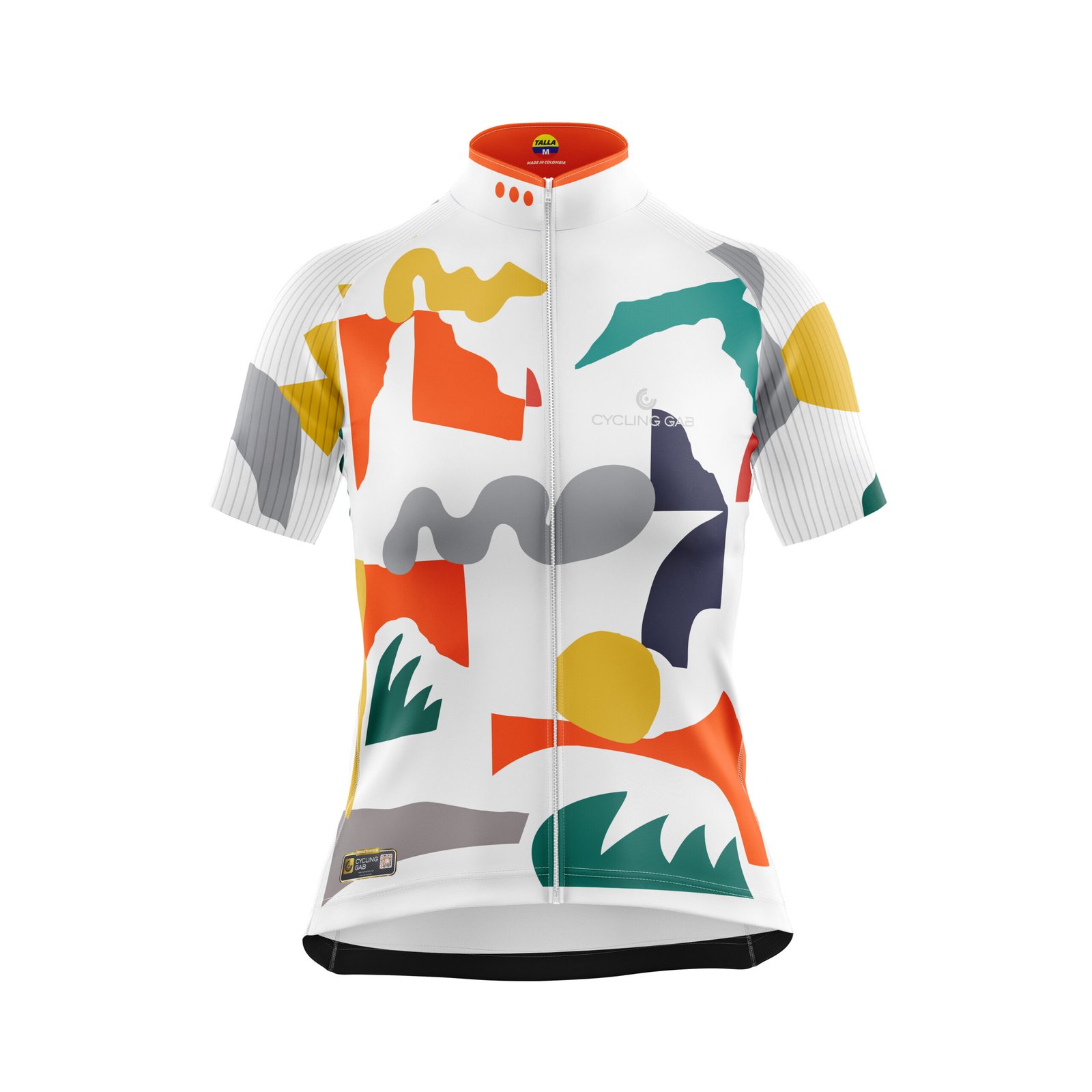 Jersey de ciclismo blanco, con colores abstracto - Image 8