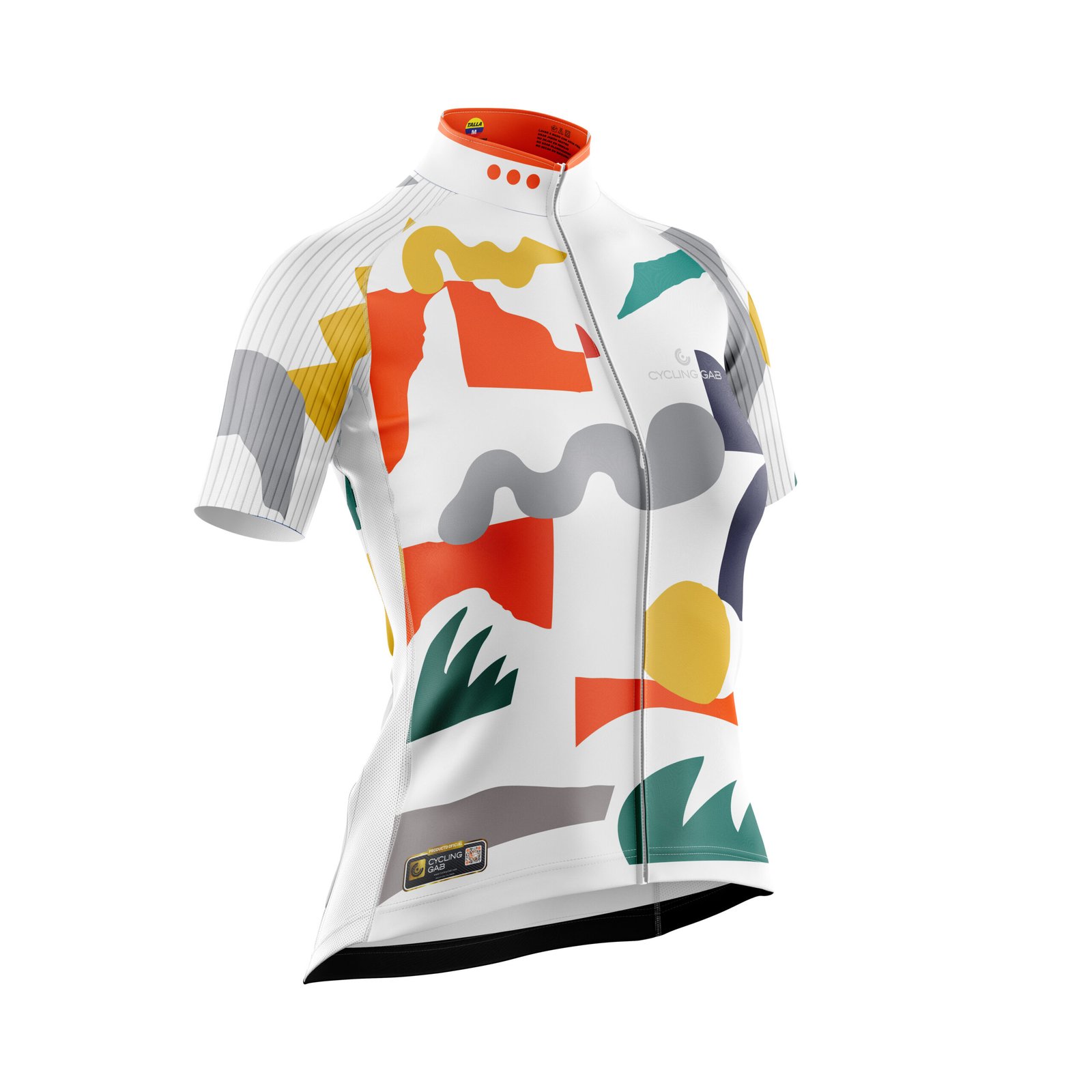 Jersey de ciclismo blanco, con colores abstracto - Image 9