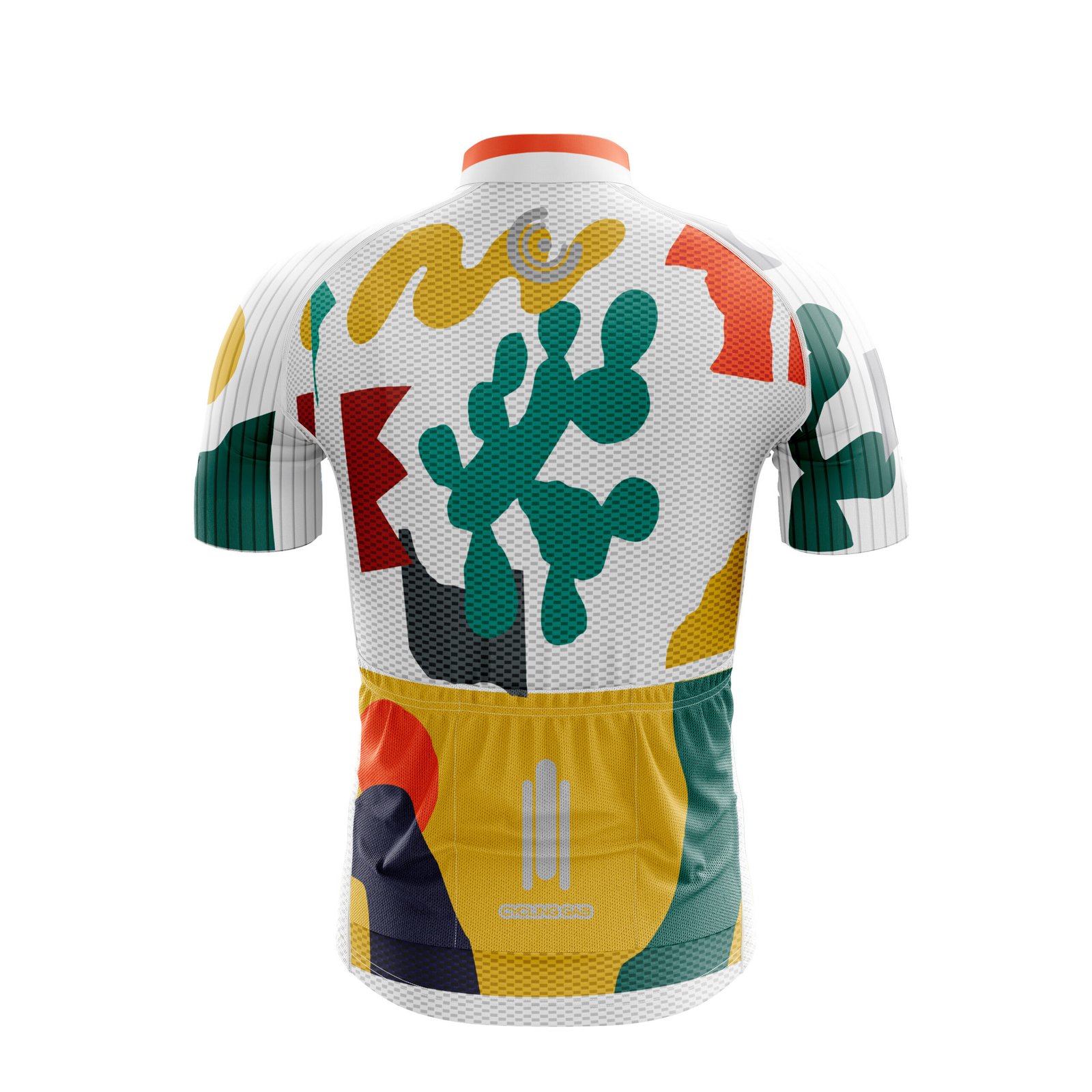 Jersey de ciclismo blanco, con colores abstracto - Image 3